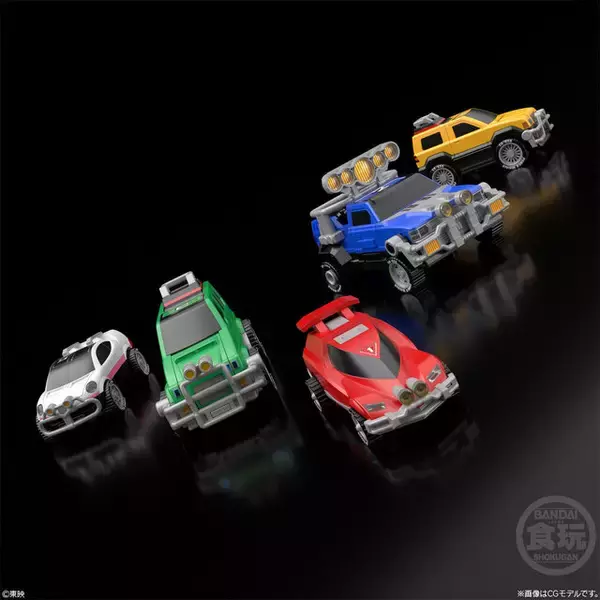 「5台のレンジャービークルが変形合体！「激走戦隊カーレンジャー」より「RVロボ」が食玩フィギュア化―激走斬りポーズも決まる」の画像