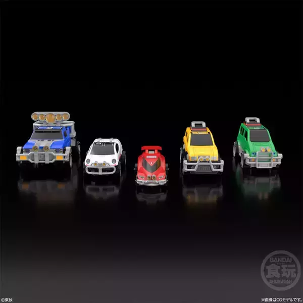 「5台のレンジャービークルが変形合体！「激走戦隊カーレンジャー」より「RVロボ」が食玩フィギュア化―激走斬りポーズも決まる」の画像