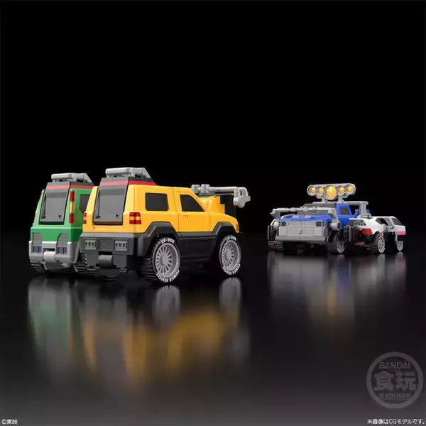 「5台のレンジャービークルが変形合体！「激走戦隊カーレンジャー」より「RVロボ」が食玩フィギュア化―激走斬りポーズも決まる」の画像