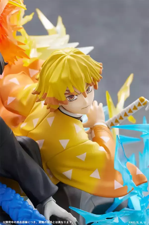 「「鬼滅の刃」“雷鳴轟く死闘”を完全再現！「我妻善逸＆獪岳」ノンスケールフィギュアが予約締切間近ー限定特典には思い出場面写アクスタも」の画像