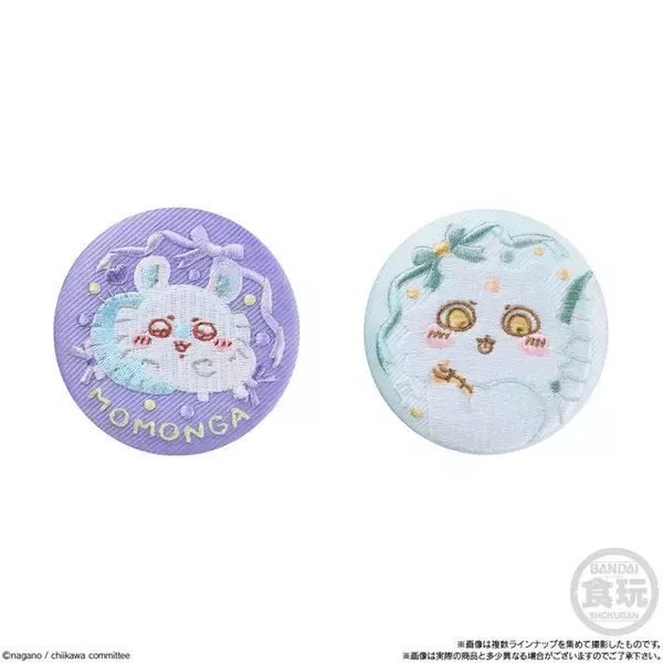 「「ちいかわ」たちの可愛い「刺繍缶バッジビスケット」！缶バッジは全13種、ビスケットにはそれぞれキャラクターをプリント」の画像