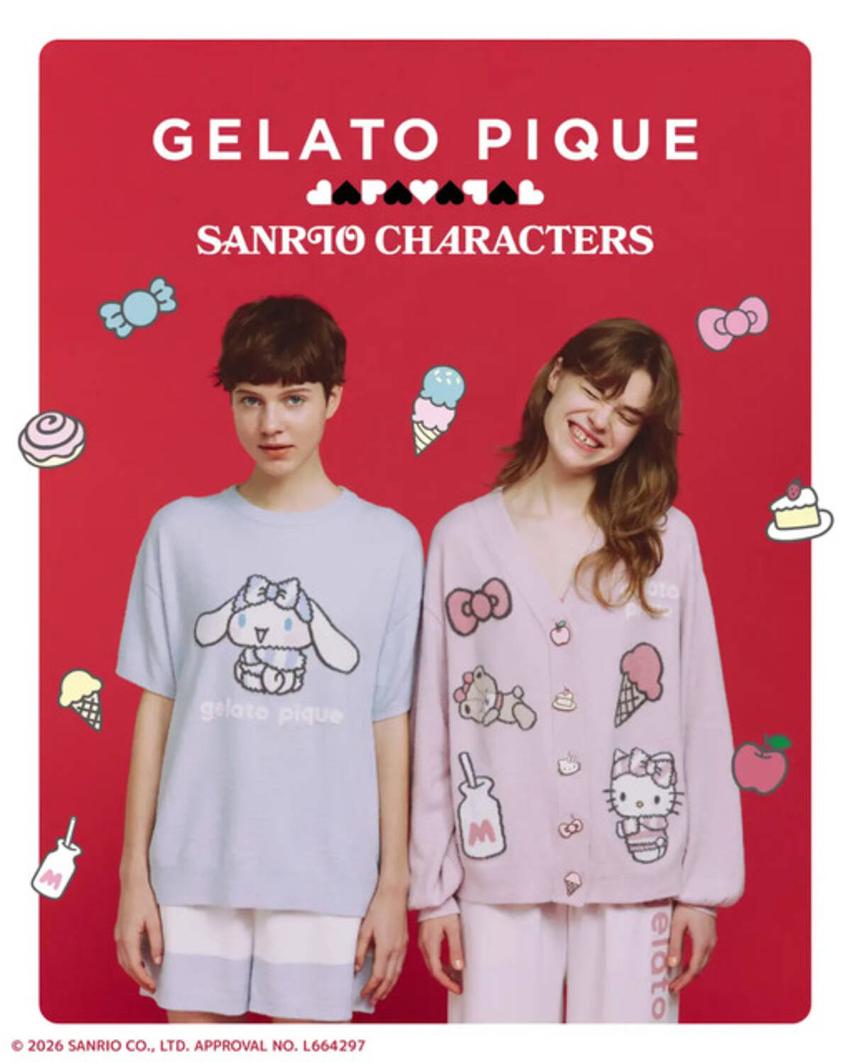 ジェラート ピケから「ハローキティ＆シナモロール」のコラボ 