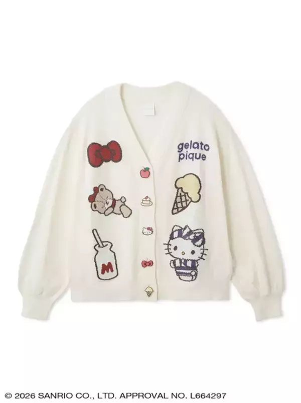 「ジェラート ピケから「ハローキティ＆シナモロール」のコラボコレクション登場！カーディガンやセットアップ、Tシャツなど豊富なデザイン」の画像