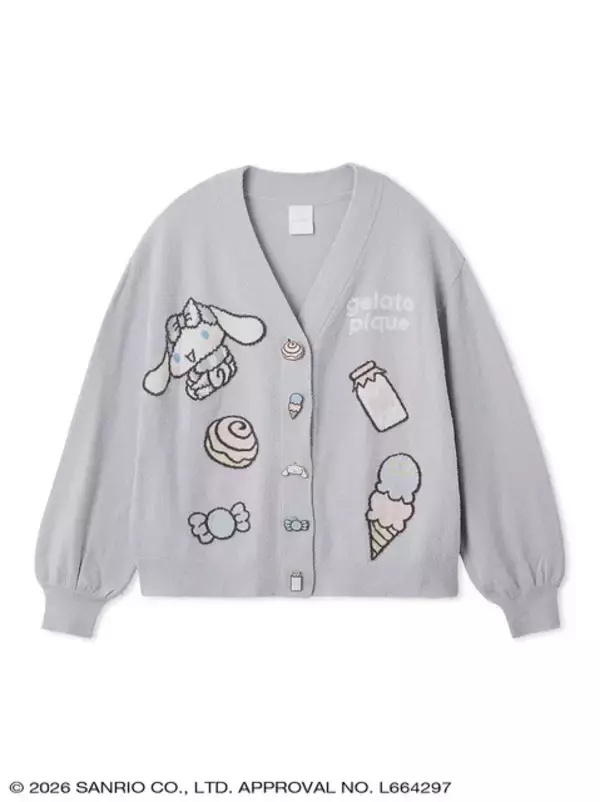 「ジェラート ピケから「ハローキティ＆シナモロール」のコラボコレクション登場！カーディガンやセットアップ、Tシャツなど豊富なデザイン」の画像