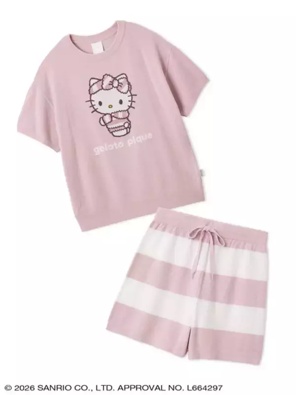 「ジェラート ピケから「ハローキティ＆シナモロール」のコラボコレクション登場！カーディガンやセットアップ、Tシャツなど豊富なデザイン」の画像