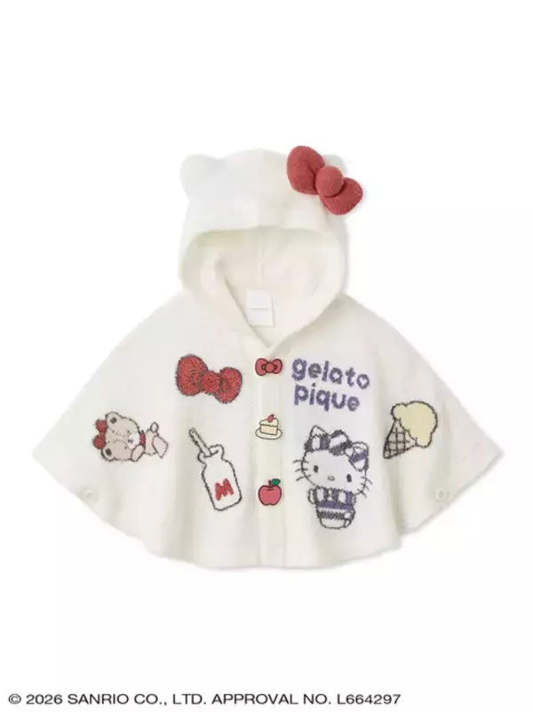 「ジェラート ピケから「ハローキティ＆シナモロール」のコラボコレクション登場！カーディガンやセットアップ、Tシャツなど豊富なデザイン」の画像