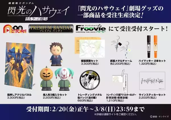 「閃光のハサウェイ」新作映画の劇場グッズが受注生産！偽マフティーの指人形など気になるラインナップ