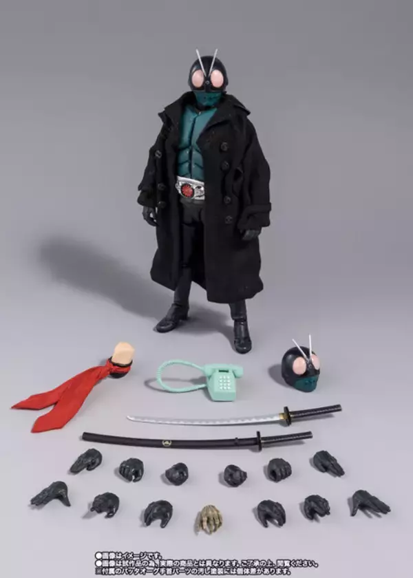 「「第1バッタオーグ／仮面ライダー（シン・仮面ライダー）」がアクションフィギュア化！新規パーツで物語序盤の姿を再現、“電話”などオプションも」の画像