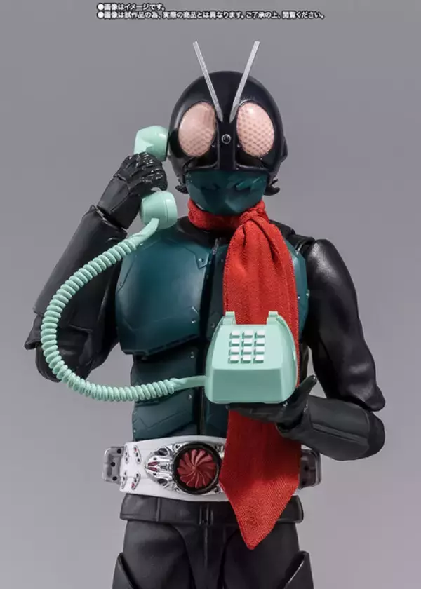 「「第1バッタオーグ／仮面ライダー（シン・仮面ライダー）」がアクションフィギュア化！新規パーツで物語序盤の姿を再現、“電話”などオプションも」の画像