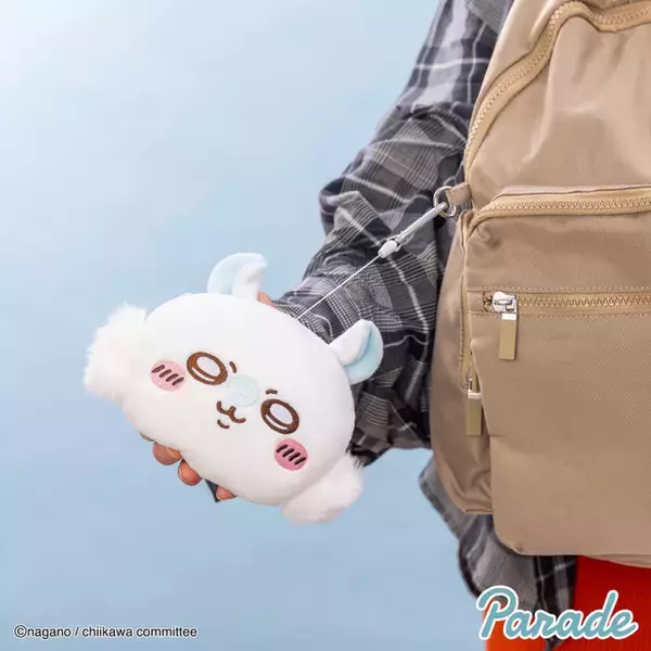 「「ちいかわ」おかおがキュートな「ぬいぐるみパスケースポーチ」全8種が再登場！一緒におでかけできる便利なリール付き」の画像