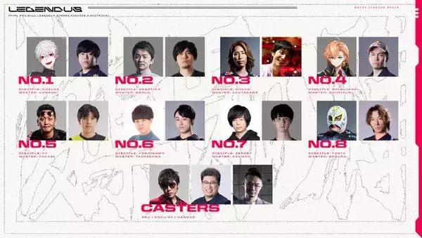 「SHAKA主催のゲームイベント「LEGENDUS スト6 師弟杯 2025冬」発表！葛葉、カワノら人気ストリーマーが“師弟”を組んで対決」の画像