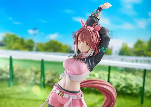 笑顔でストレッチ！『ウマ娘』勝負服姿の「ダンツフレーム」フィギュアが眩しいー表情差し替えパーツにはウインクも