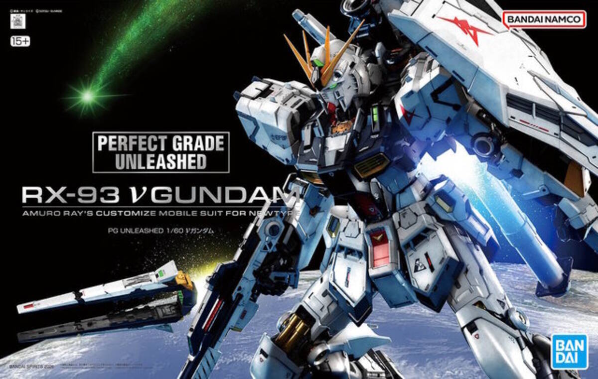究極のガンプラ「PG UNLEASHED 1/60 νガンダム/LEDユニット」セットが 