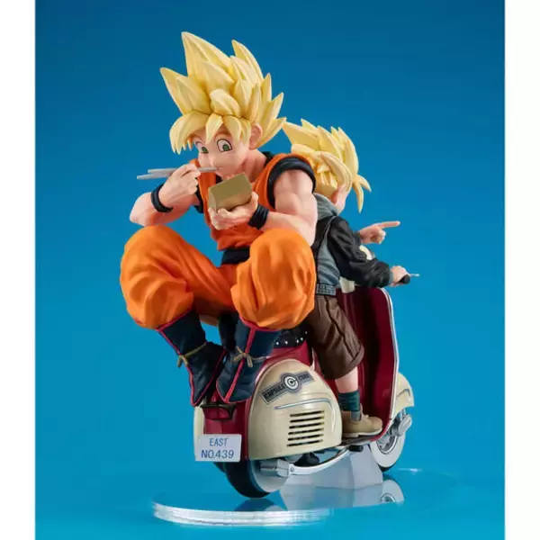 「「ドラゴンボールZ」バイクに乗ったスーパーサイヤ人「孫悟空＆孫悟飯」フィギュアが抽選販売！ディテールにこだわり360度楽しめる」の画像