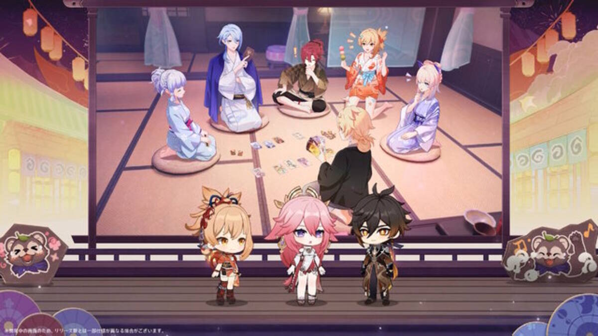 原神』雷電将軍や八重神子と混浴！浴衣姿の神里綾人たちとカードゲーム 