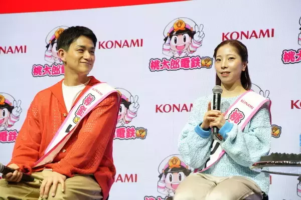 「フィギュア「りくりゅう」ペアが『桃鉄2』をコナミとの契約発表会でガチ対戦、仲の良さ溢れるエピソードも【現地レポ】」の画像