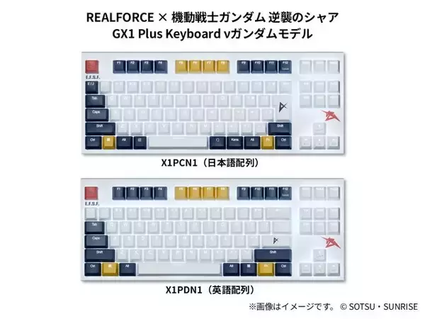 「νガンダム、サザビーら4機体の「コラボゲーミングキーボード」が2月6日予約開始！各MSカラーを再現、“百式Ver”はもちろん金色」の画像