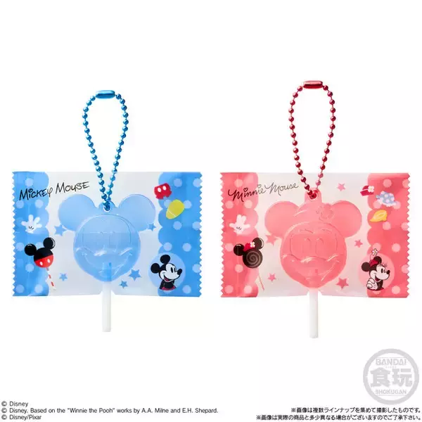 「「ディズニー」本物のペロペロキャンディみたいなカラフルチャーム！ミッキーやミニー、スティッチのおかおデザイン全10種」の画像