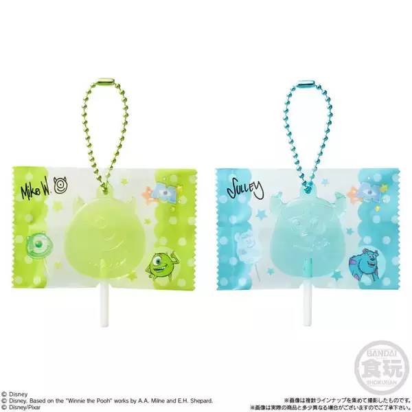 「「ディズニー」本物のペロペロキャンディみたいなカラフルチャーム！ミッキーやミニー、スティッチのおかおデザイン全10種」の画像