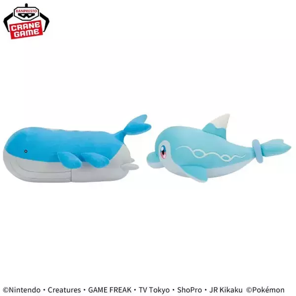 「『ポケモン』ウインクするラプラスが可愛い…！ヒトデマンなど、夏にピッタリなみずタイプのもふもふぬいぐるみがプライズ景品に」の画像