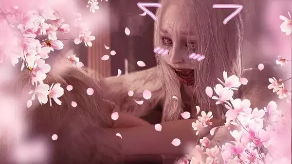 「『バイオハザード レクイエム』で人気の歌姫ゾンビ、公式によって“盛られる”―頬染めにケモ耳、花吹雪も舞うラブリーな姿に変貌」の画像