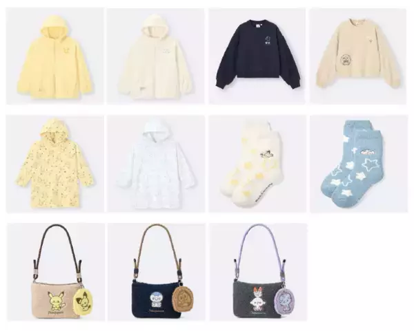 「「ジーユー」×「ポケピース」コラボ発売！お出かけからリラックスタイムまで、ほっこりした日常を切り取ったデザインに」の画像