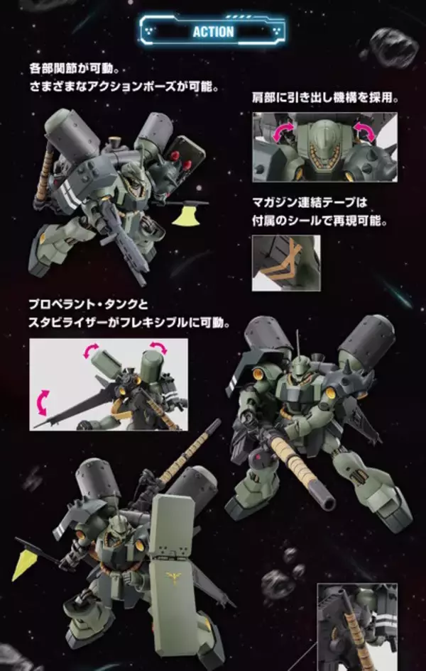 「逆襲のシャアより「ギラ・ドーガ(重武装仕様)」がHGガンプラ化！ランゲ・ブルーノ砲は砲身の折りたたみや、背部へ装備可能」の画像