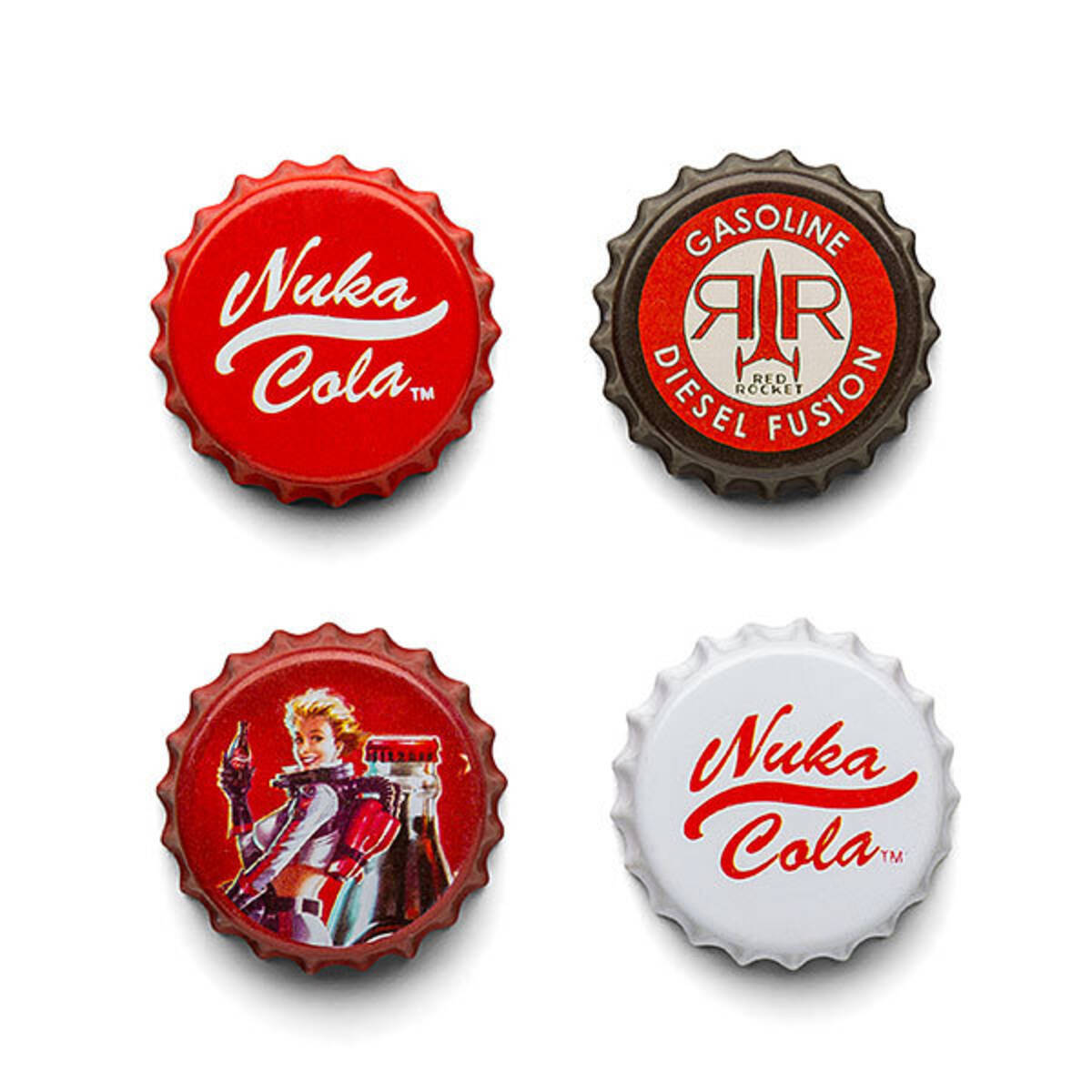 Fallout 4』「ヌカコーラ」キャップ風マグネット＆ボトルホルダーが 