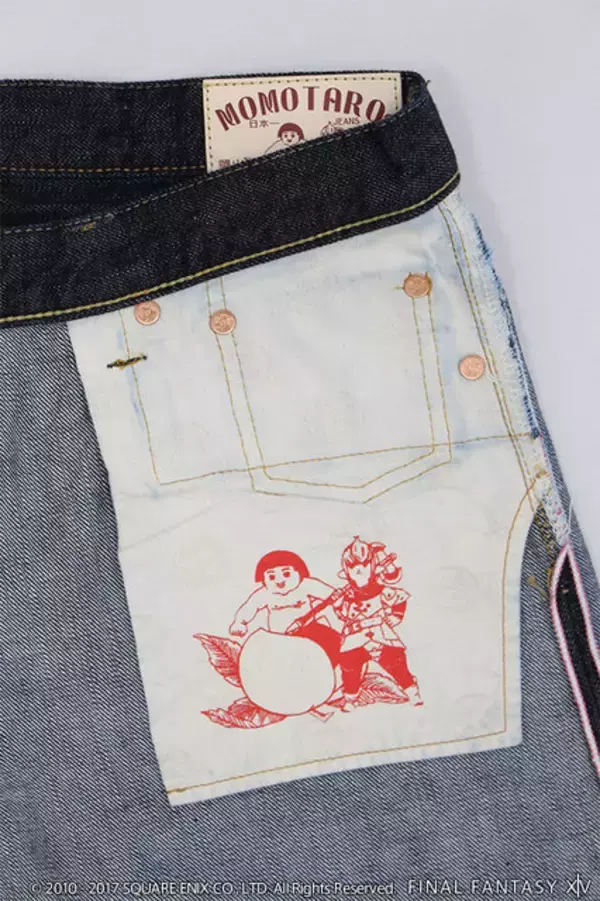 「ララフェルが“ララ太郎”に！『ファイナルファンタジーXIV』×「桃太郎ジーンズ」コラボアイテム発売」の画像