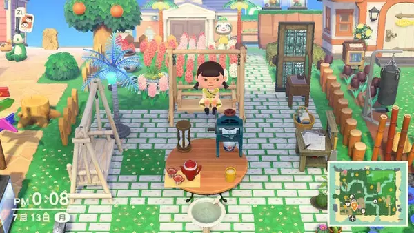 「『あつまれ どうぶつの森』涼しさを演出してくれる家具とマイデザインで、便利で可愛い夏のお庭を作ろう！」の画像
