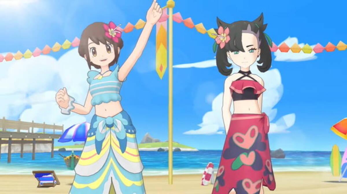 ユウリ＆マリィの眩しい水着姿を見よ！『ポケマスEX』で夏を満喫 