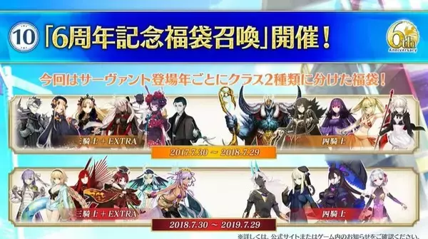 「『FGO』福袋召喚は★5と★4以上のサーヴァントが1騎ずつ確定！」の画像