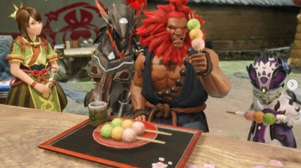 ヨモギちゃんのお団子に 豪鬼もニッコリ モンハンライズ 公式インスタが拳じゃなく平和を極めてる 21年11月11日 エキサイトニュース