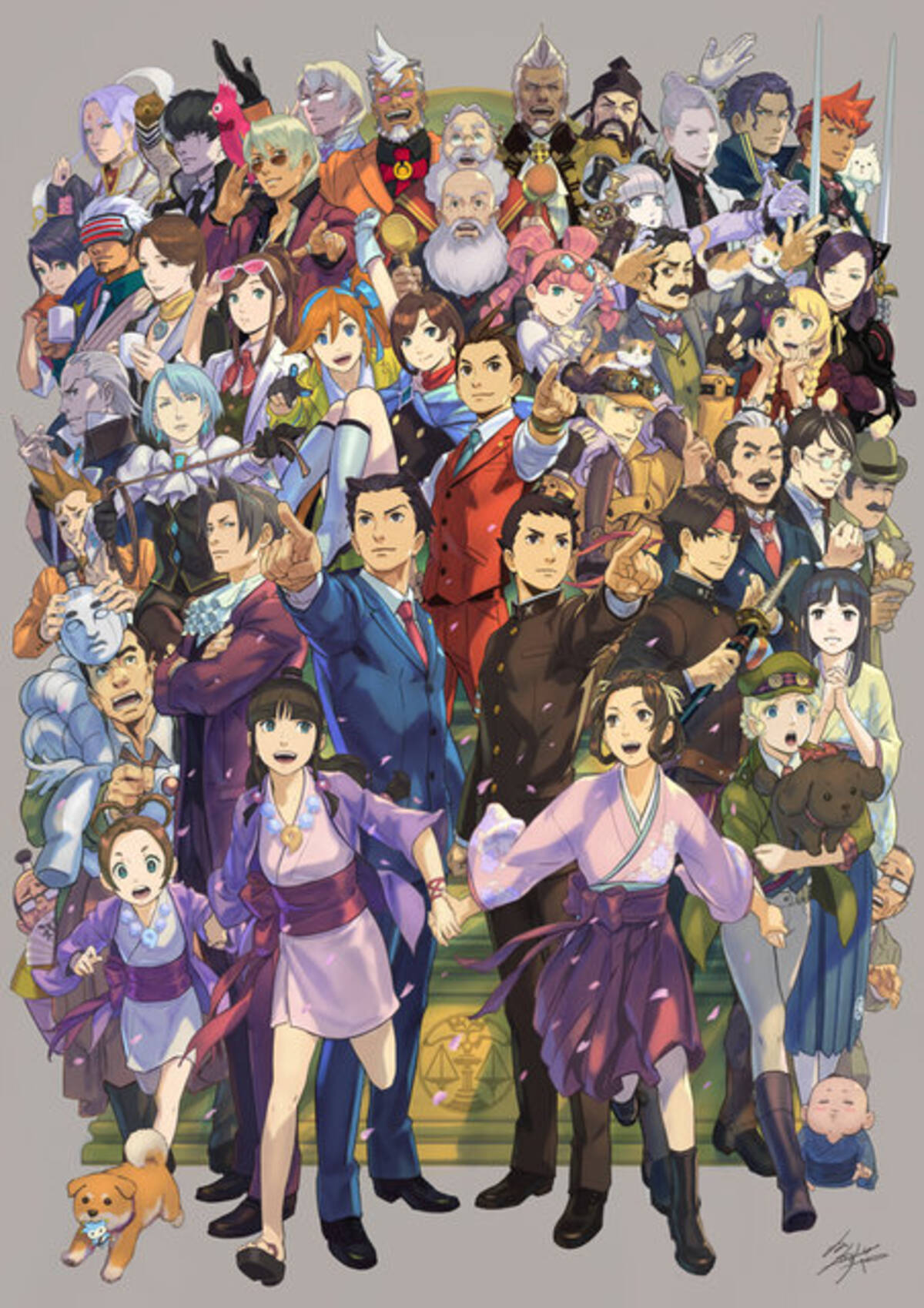 逆転裁判』歴代キャラクター大集結！塗和也氏による「シリーズ20周年 