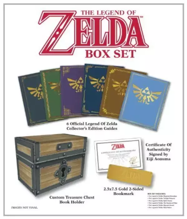 『ゼルダの伝説』攻略本6冊と宝箱ブックホルダーがセットになった限定ボックスセットが海外で発売