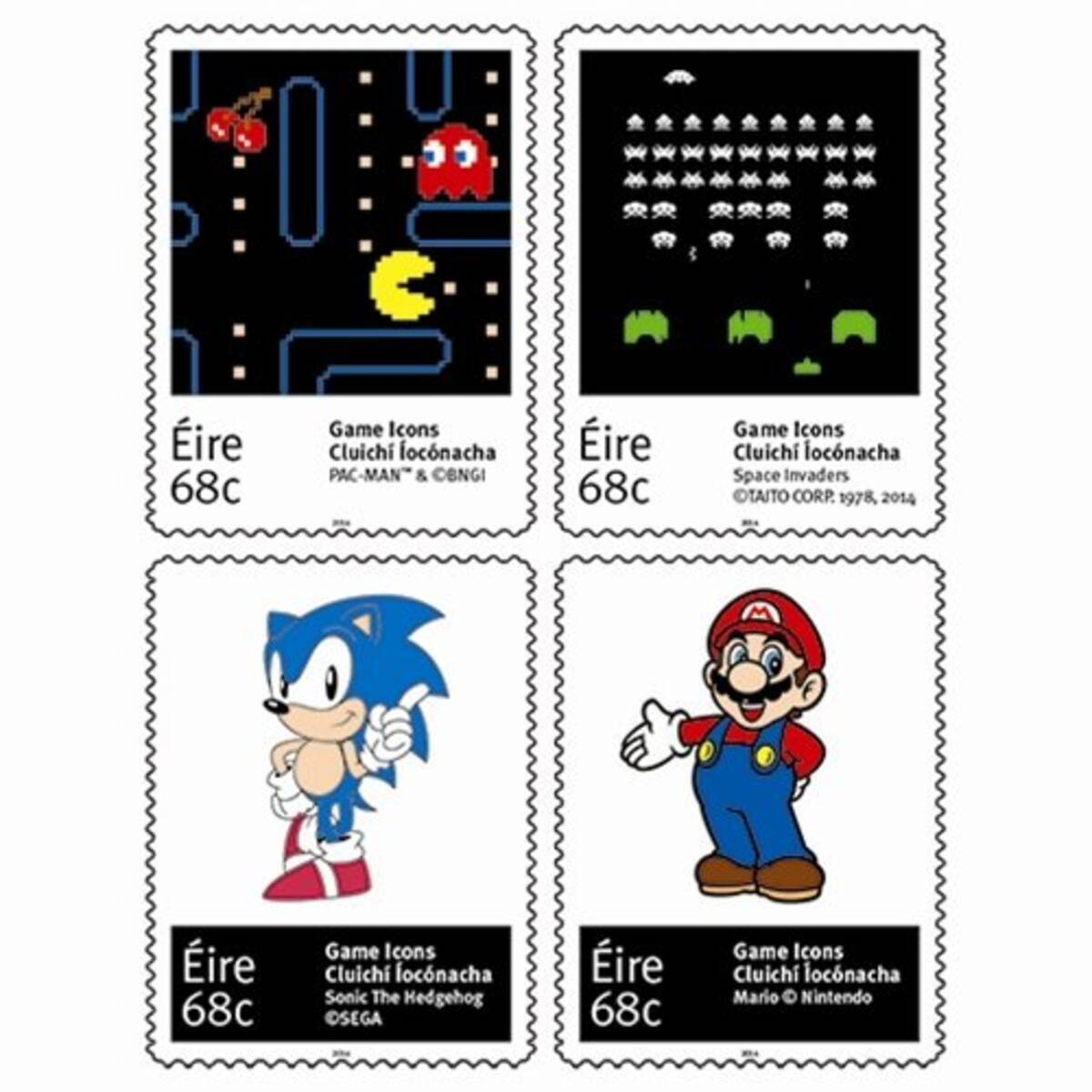 アイルランドでゲームの切手が発行！マリオ、ソニック、パックマン 