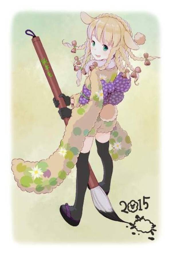 日本郵政の 年賀状ソフト に萌テンプレが 羊の擬人化少女 や メガネな女の子 などなど 14年12月10日 エキサイトニュース