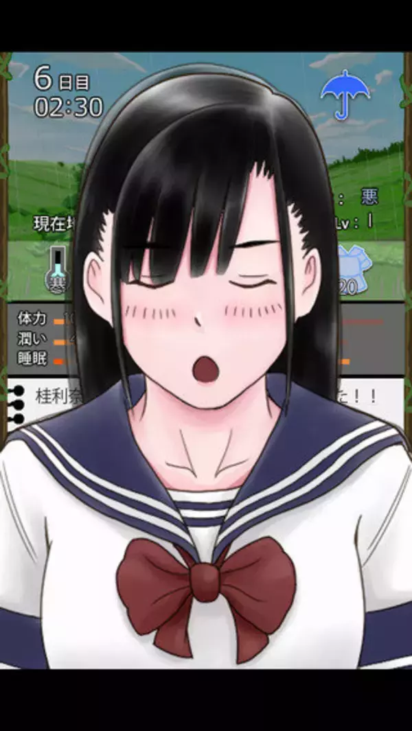 「サバイバル経験ゼロの“黒髪ロングJK”を生き延びさせ、無人島からの脱出を目指すスマホゲームが配信開始」の画像