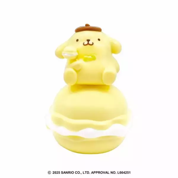 「マカロンに乗ったシナモロール、ポムポムプリンたちが可愛い！小物も収納できるフィギュア付き「サンリオキャラクターズ マカロンケース」全6種」の画像