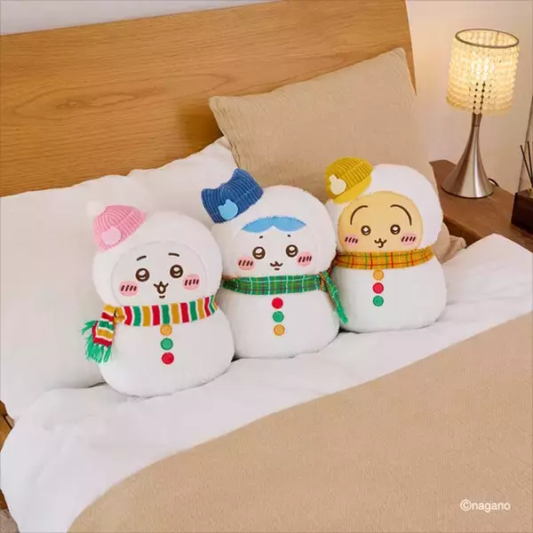 「「エニマイくじ ちいかわ」にキュン！“ゆきだるまになっちゃった！”なハチワレ、うさぎら6人のマスコットなどズラリ」の画像