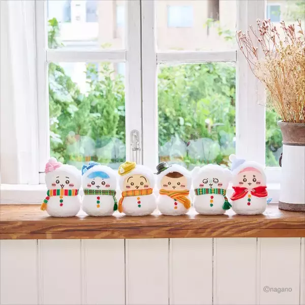 「「エニマイくじ ちいかわ」にキュン！“ゆきだるまになっちゃった！”なハチワレ、うさぎら6人のマスコットなどズラリ」の画像