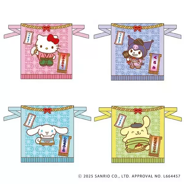 「「大相撲」×「サンリオキャラクターズ」コラボグッズが可愛い！ハローキティやクロミたちを“相撲字”と共にデザインした全7アイテム」の画像