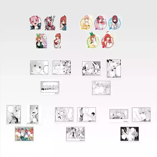 「「五等分の花嫁」 原作イラストの一番くじ全ラインナップ公開！ウェディング姿の大型アクリルボードをはじめ、告白シーンを集めた”愛が溢れるTシャツ”など」の画像