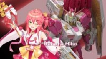 ホロライブとのコラボ機体「νガンダム×さくらみこ」がMETAL ROBOT魂で立体化！ピンクのファンネルが目を引くサンプル品も展示