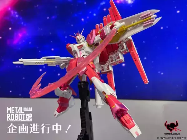 「ホロライブとのコラボ機体「νガンダム×さくらみこ」がMETAL ROBOT魂で立体化！ピンクのファンネルが目を引くサンプル品も展示」の画像