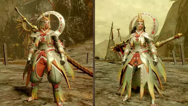 「『モンハンライズ：サンブレイク』追加モンスター2体の「防具」が一挙公開！和風デザインのアマツマガツチ装備が神々しい…」の画像