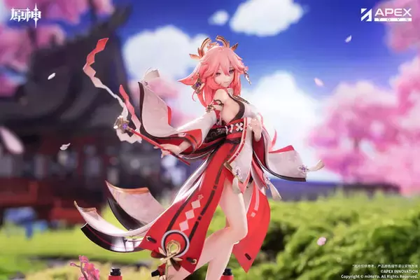 「巫女服から覗くすべすべ太もも！『原神』より「八重神子」1/7スケールフィギュアが予約受付中―蠱惑的な表情もグッとくる」の画像