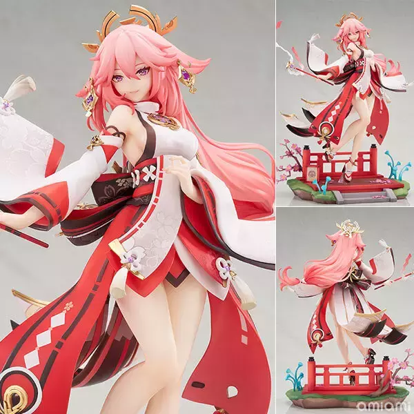「巫女服から覗くすべすべ太もも！『原神』より「八重神子」1/7スケールフィギュアが予約受付中―蠱惑的な表情もグッとくる」の画像