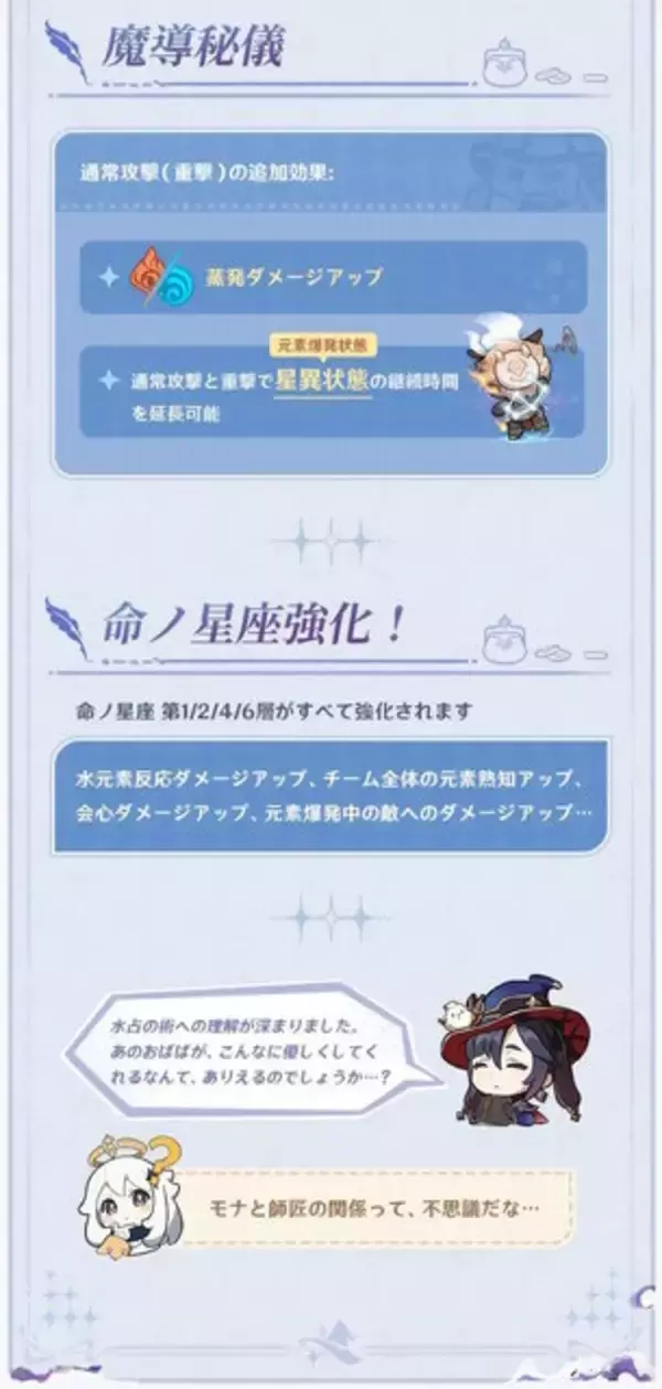 「『原神』ウェンティ、モナたち7人の強化内容が判明―★5キャラは“凸効果”も4層全てパワーアップ」の画像