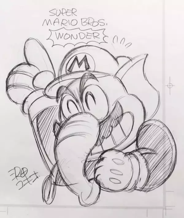 「これはスゲーゾウ！『スーパーマリオくん』の作者・沢田ユキオ先生、さっそく「ゾウマリオ」を描く」の画像